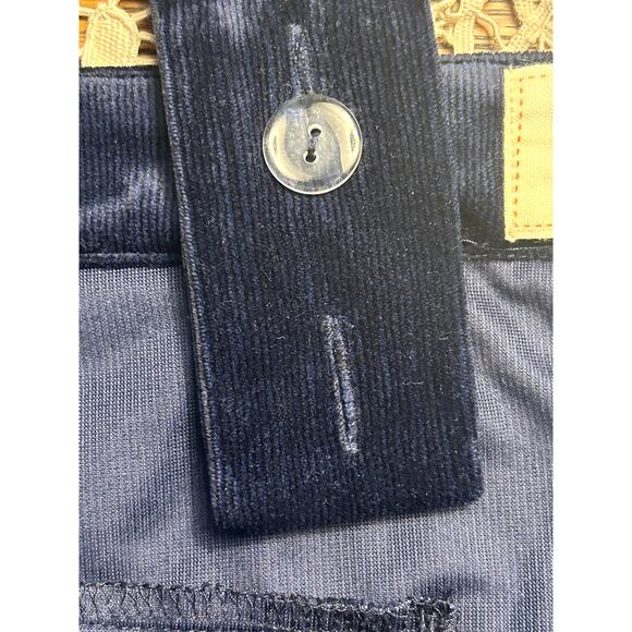 RESET by Jane Blue Velvet Rhinestone Button Pinafore Overall Romper Size… - Picture 9 of 10